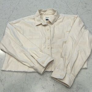 BRAND NEW American Eagle Cropped Cream Jacket light denim Size XS